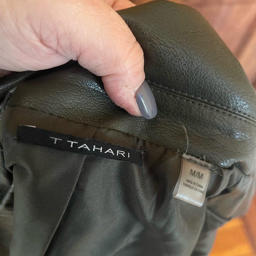 Elie Tahari Olive Leather Jacket